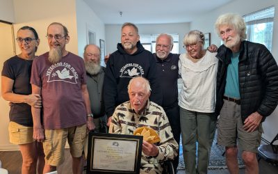 Several VFP members had the honor to present Bill Leonard with the Howard Zinn lifetime achievement award!